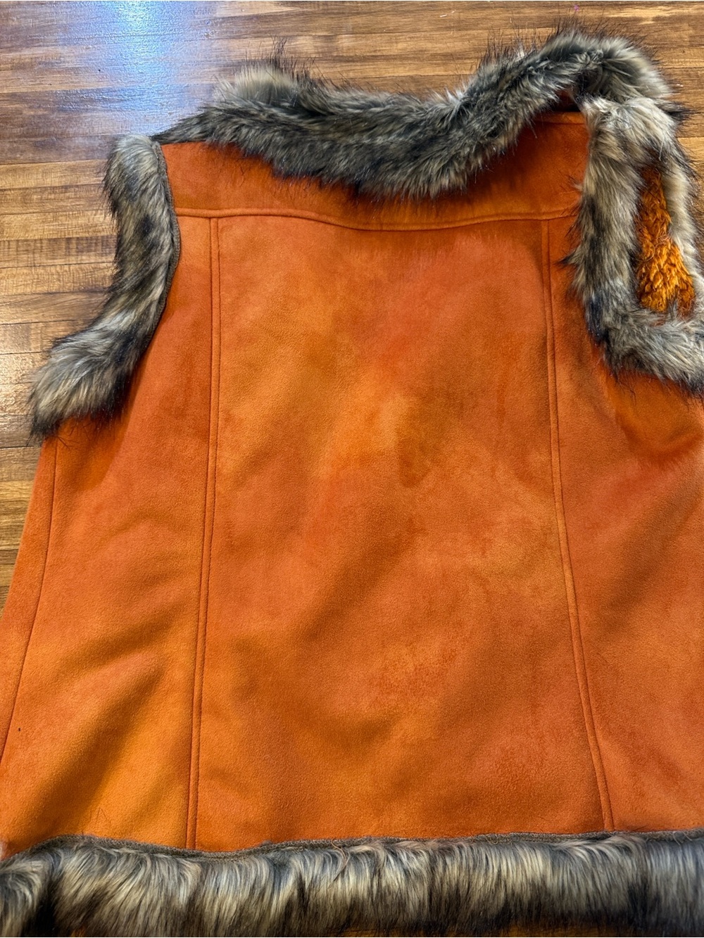 Tasha Polizzi Rust Orange Faux Suede Western Vest Size Large (x) - Picture 7 of 8